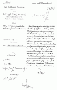 Gründungsurkunde der SPD Kirchseeon von 1903